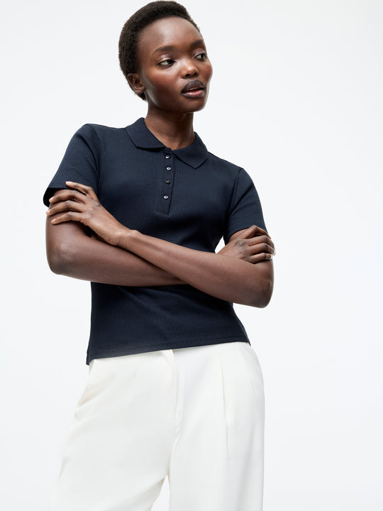 Ribbed Polo Shirt